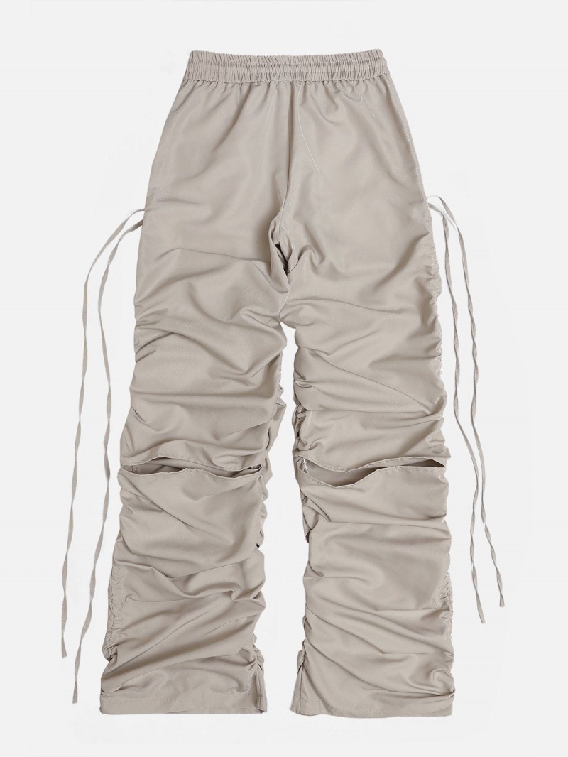 Pantalon Cargo Aelfric Eden Drawstring Wrinkled Distressed Blanche | FSC-24142565